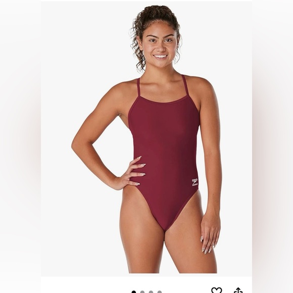 Speedo Women’s Endurance+ One-Piece Swimsuit “The One” Maroon Size 36/10 - Picture 7 of 9
